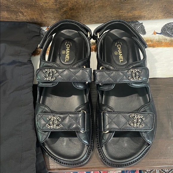 Absolutely Brand New Chanel Leather Sandals - Picture 2 of 10